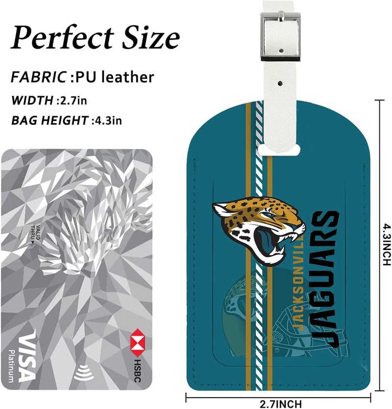 AYYQHC 2 Pack Leather Football Sport Fan Luggage Tag for Suitcase and Bag，Green Color Design Travel Suitcase and Bag Tag with Privacy Flap Address Labels - Image 4